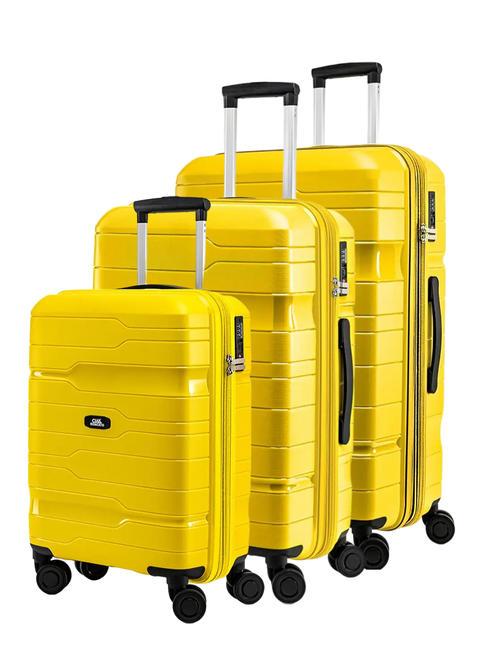 CIAK RONCATO DISCOVERY Set mit 3 Trolleys: Kabine+Mittel+Groß gelb - Trolleyset