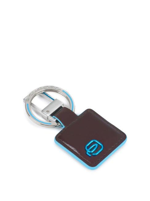 PIQUADRO BLUE SQUARE Schlüsselanhänger aus Leder mit Karabiner MAHAGONI - Schlüsselanhänger und Schlüsseletuis