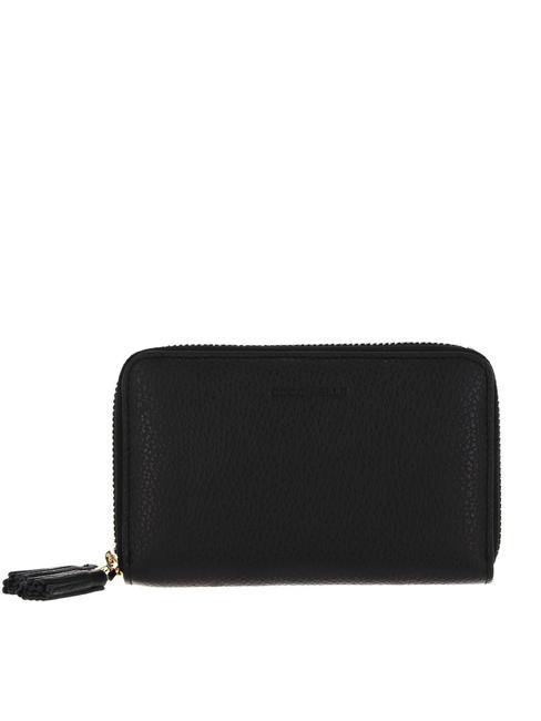 COCCINELLE TASSEL Ledergeldbörse mit zwei Reißverschlüssen Schwarz - Brieftaschen Damen