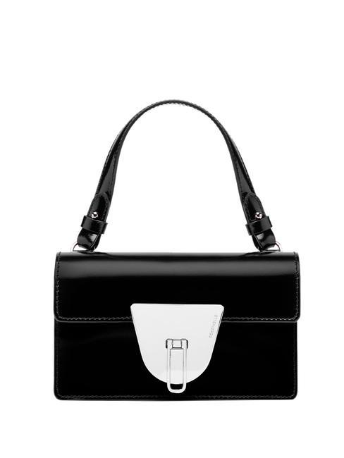 COCCINELLE NICO SHINY Mini-Tasche aus glänzendem Leder Schwarz - Damentaschen
