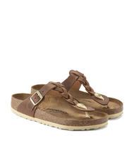 BIRKENSTOCK GIZEH Flip-Flops aus Leder Cognac - Schuhe Unisex - 1