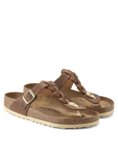 BIRKENSTOCK GIZEH Flip-Flops aus Leder Cognac - Schuhe Unisex