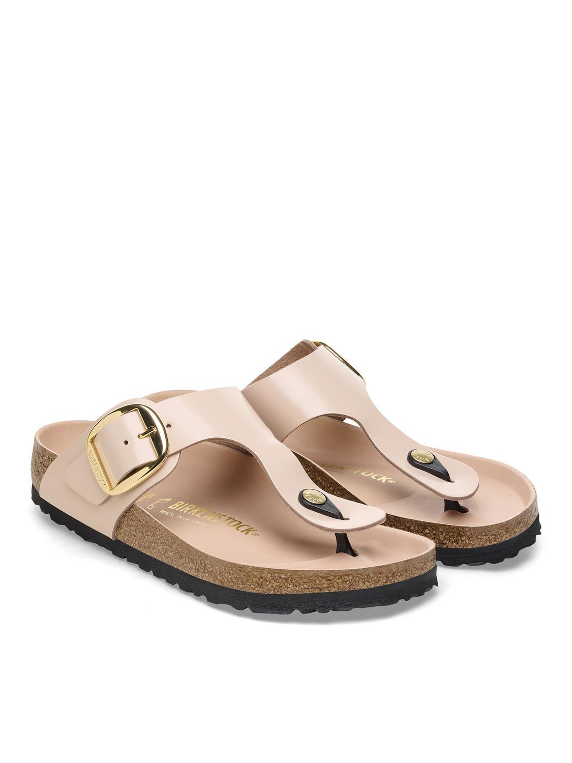 Birkenstock Gizeh Big Buckle Flip-Flops Aus Leder Erstrahlen In 