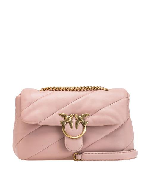 PINKO CLASSIC LOVE PUFF Tasche aus Nappaleder Puder-Antikgold - Damentaschen