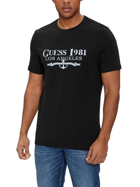 GUESS 1981 TRIANGLE T-Shirt aus Stretch-Baumwolle jetbla - Herren-T-Shirts