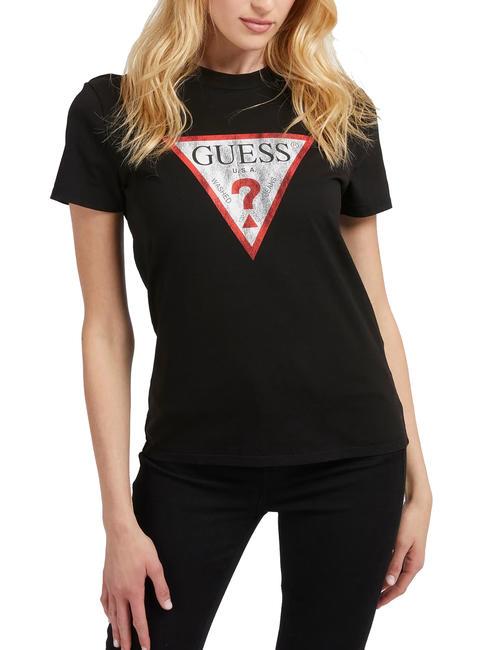GUESS CLASSIC FIT LOGO T-Shirt mit Logo jetbla - T-Shirts und Tops für Damen