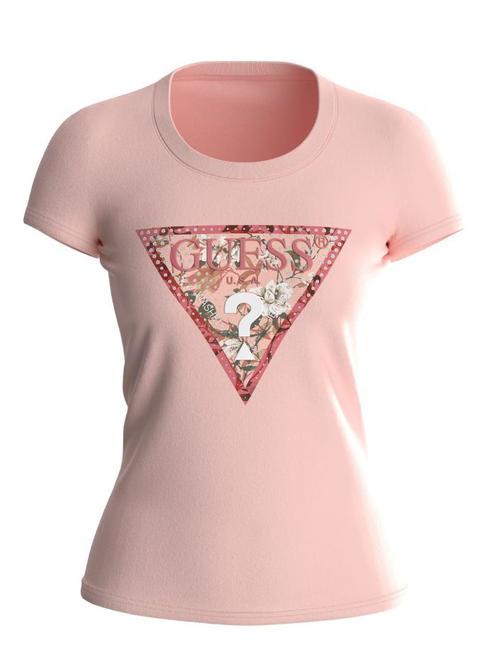 GUESS SATIN T-Shirt aus Stretch-Baumwolle will rosa sein - T-Shirts und Tops für Damen