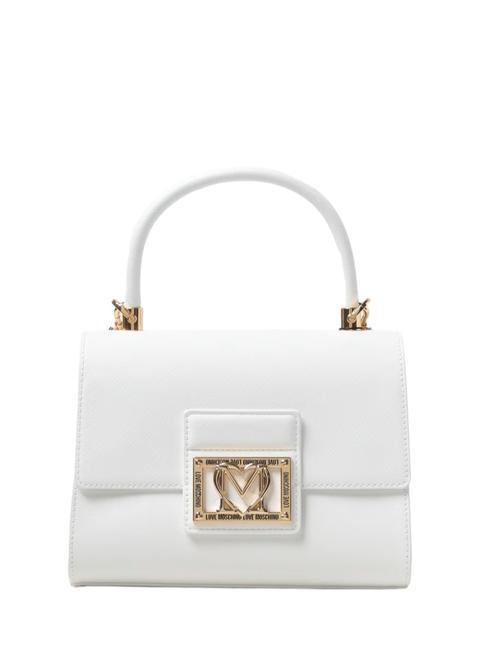 LOVE MOSCHINO LOGO PLAQUE CHAIN Mini-Handtasche mit Schultergurt Weiß - Damentaschen