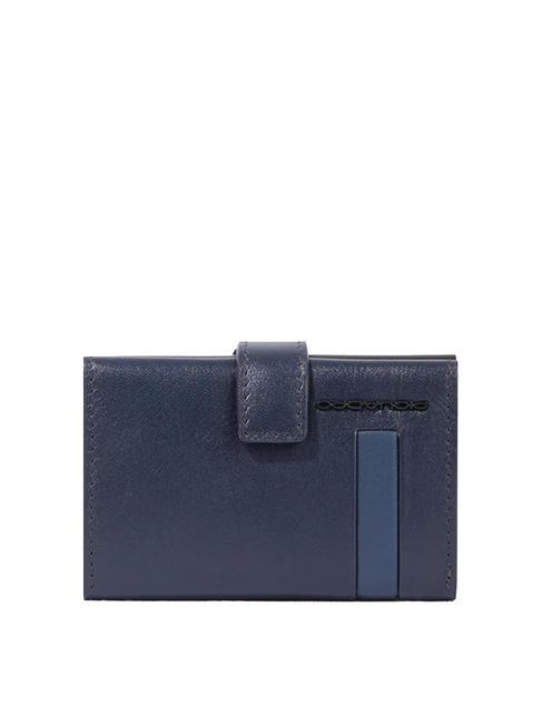 PIQUADRO S133 Kartenhalter aus Leder Blau - Brieftaschen Herren