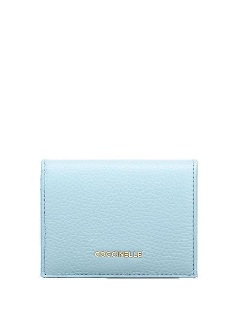 COCCINELLE METALLIC SOFT Kleine Geldbörse aus Leder blaues aquarell - Brieftaschen Damen