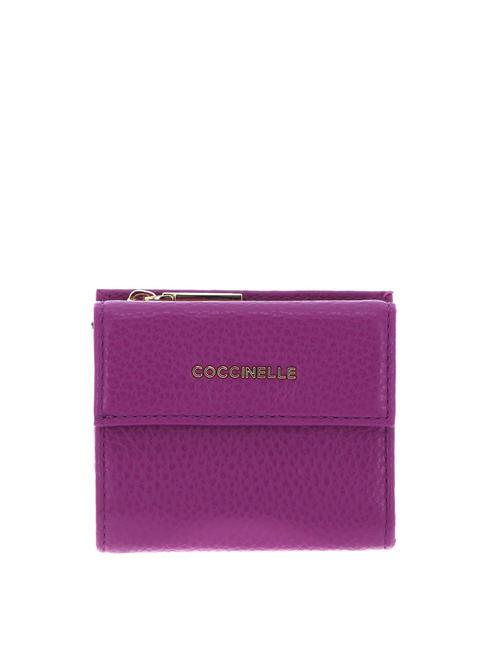 COCCINELLE METALLIC SOFT Mini-Geldbörse aus Leder Dahlie - Brieftaschen Damen