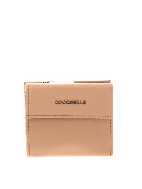 COCCINELLE METALLIC SOFT Mini-Geldbörse aus Leder getoastet - Brieftaschen Damen