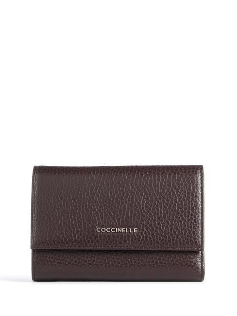 COCCINELLE METALLIC SOFT Bifold-Brieftasche aus gehämmertem Leder Dort - Brieftaschen Damen