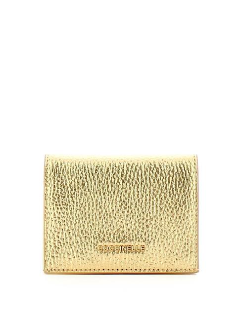 COCCINELLE METALLIC SOFT Kleine Geldbörse aus Leder golden - Brieftaschen Damen