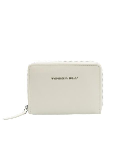 TOSCA BLU CHARLENE Ledergeldbörse mit umlaufendem Reißverschluss Weißes Elfenbein - Brieftaschen Damen