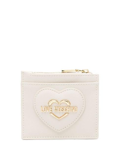 LOVE MOSCHINO HEART LOGO Flache Geldbörse Elfenbein - Brieftaschen Damen