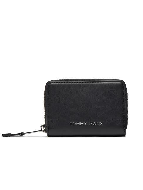 TOMMY HILFIGER TJ ESSENTIAL MUST Kleine Geldbörse mit umlaufendem Reißverschluss Schwarz - Brieftaschen Damen