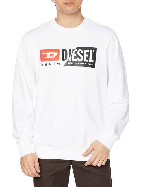 DIESEL S-GIRK Sweatshirt aus Baumwolle mit Rundhalsausschnitt Weiß - Sweatshirts Herren