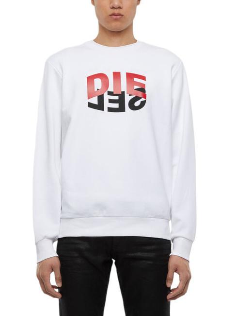 DIESEL S-GIRK Sweatshirt aus Baumwolle mit Rundhalsausschnitt Weiß - Sweatshirts Herren