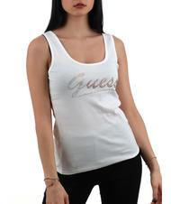 GUESS LOGO GLITTER Tanktop aus Baumwolle purwei&szlig; - T-Shirts und Tops f&uuml;r Damen - 1