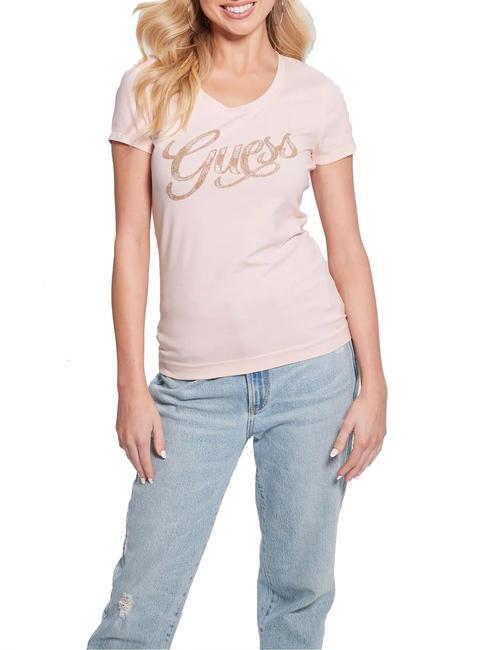 GUESS SCRIPT  Kurzarm-T-Shirt will rosa sein - T-Shirts und Tops für Damen