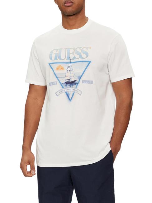GUESS YACHT CLUB Baumwoll t-shirt Salz weiß - Herren-T-Shirts