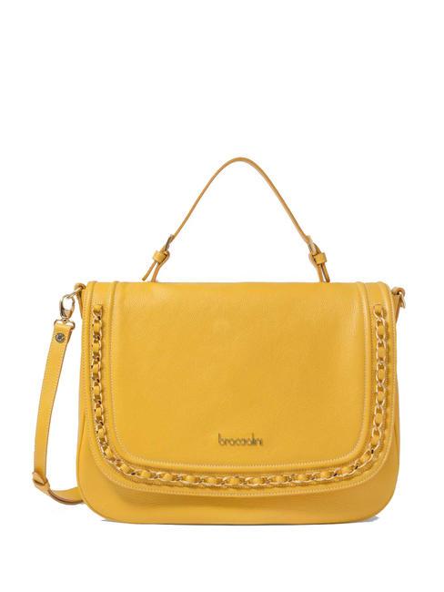 BRACCIALINI NORA Aktentasche aus Leder Gelb - Damentaschen
