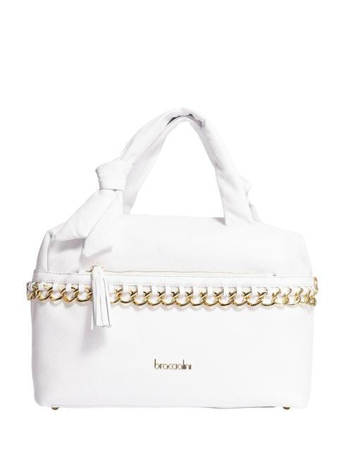 BRACCIALINI NORA Kofferraumtasche aus Leder Weiß - Damentaschen