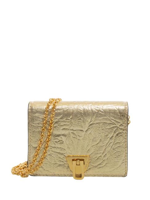 COCCINELLE BEAT LAMINATED MOIRE Mini-Geldbörsentasche aus laminiertem Leder golden - Brieftaschen Damen