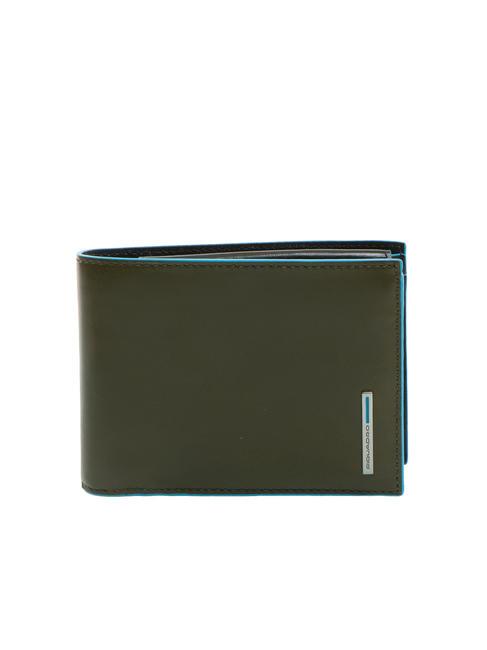 PIQUADRO Geldbörse BLUE SQUARE, aus Leder, mit RFID Grün Schwarz - Brieftaschen Herren