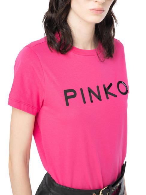 PINKO STAR T-Shirt aus glänzend bedrucktem Jersey rosa Pinko - T-Shirts und Tops für Damen
