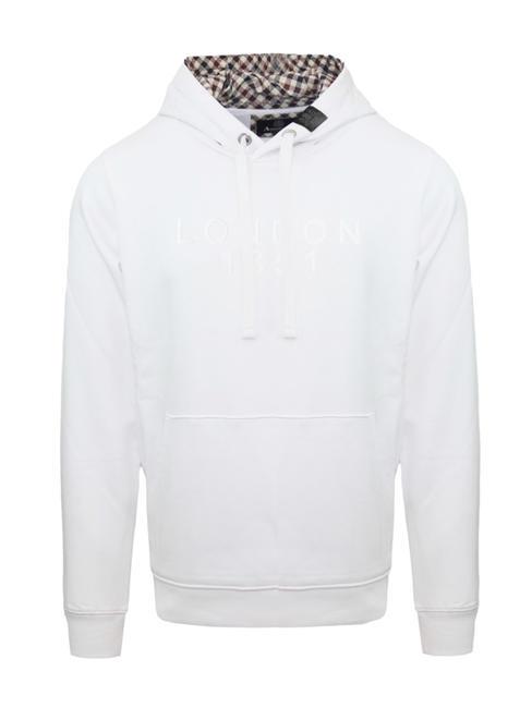 AQUASCUTUM BOLD LONDON 1851 Baumwoll-Sweatshirt mit Kapuze Weiß - Sweatshirts Herren
