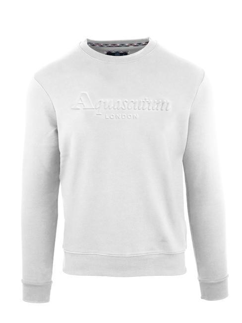 AQUASCUTUM EMBOSSED BRAND Sweatshirt aus Baumwolle mit Rundhalsausschnitt Weiß - Sweatshirts Herren