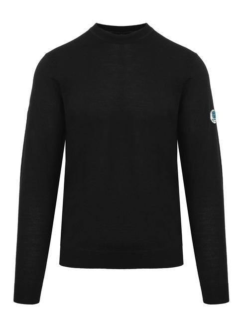 AQUASCUTUM LATERAL LOGO Pullover mit Rundhalsausschnitt aus Wollmischung Schwarz - Herrenpullover