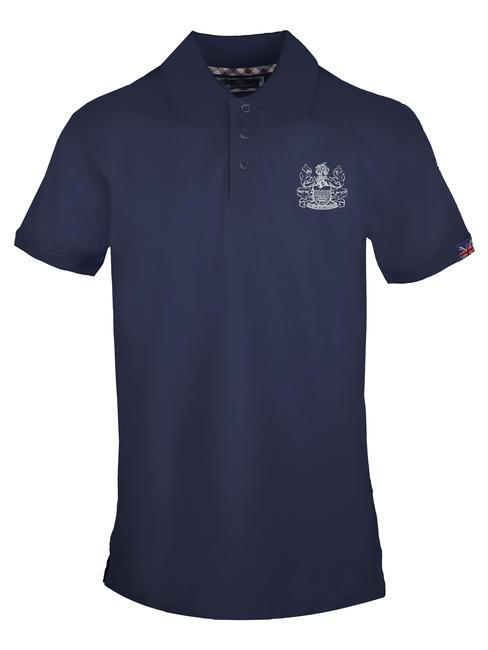 AQUASCUTUM LATERAL LOGO Kurzärmliges Poloshirt aus Stretch-Baumwolle Marine - Herren-Polo-Shirts/Herren-Polo-Shirt/Herrenpoloshirt/Herrenpoloshirts