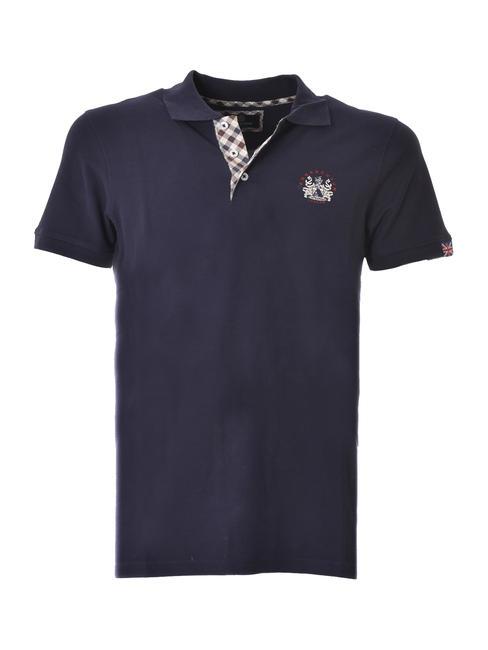 AQUASCUTUM ROUND LOGO Kurzärmliges Poloshirt aus Stretch-Baumwolle Marine - Herren-Polo-Shirts/Herren-Polo-Shirt/Herrenpoloshirt/Herrenpoloshirts