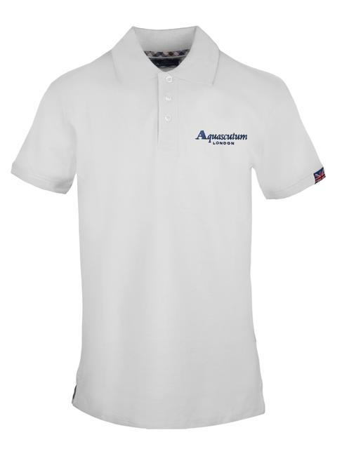 AQUASCUTUM LOGO LETTERING Kurzärmliges Poloshirt aus Stretch-Baumwolle Weiß - Herren-Polo-Shirts/Herren-Polo-Shirt/Herrenpoloshirt/Herrenpoloshirts