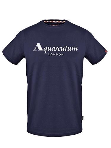 AQUASCUTUM MAXI LOGO Baumwoll t-shirt Marine - Herren-T-Shirts
