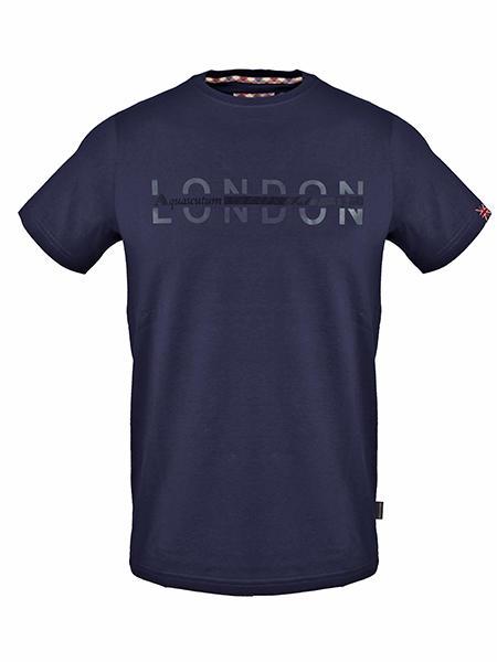 AQUASCUTUM LONDON Baumwoll t-shirt Marine - Herren-T-Shirts