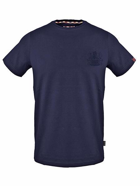 AQUASCUTUM TONAL ALDIS LOGO Baumwoll t-shirt Marine - Herren-T-Shirts