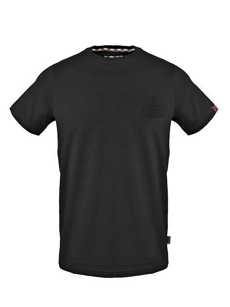 AQUASCUTUM TONAL ALDIS LOGO Baumwoll t-shirt Schwarz - Herren-T-Shirts