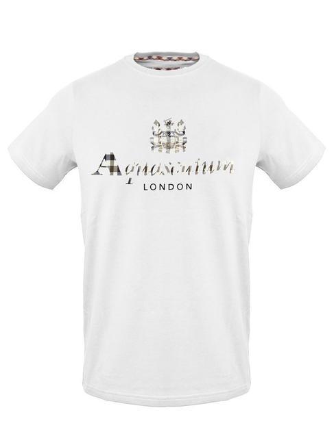AQUASCUTUM MAXI LOGO PRINT Baumwoll t-shirt Weiß - Herren-T-Shirts
