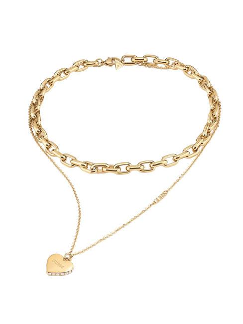 GUESS FALLING IN LOVE Halskette mit doppelter Kette gelbes Gold - Halsketten