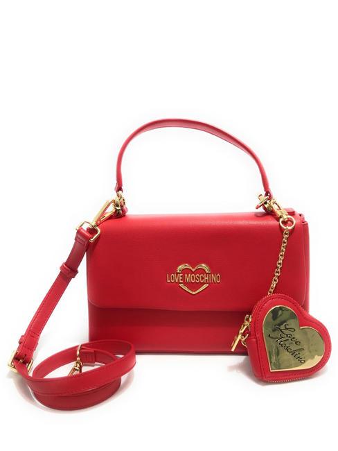 LOVE MOSCHINO METALLIC LOGO Handtasche mit Schultergurt rot - Damentaschen
