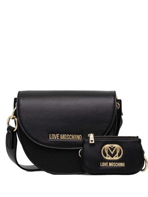 LOVE MOSCHINO SADDLE Mini-Umhängetasche mit Schultergurt Schwarz - Damentaschen