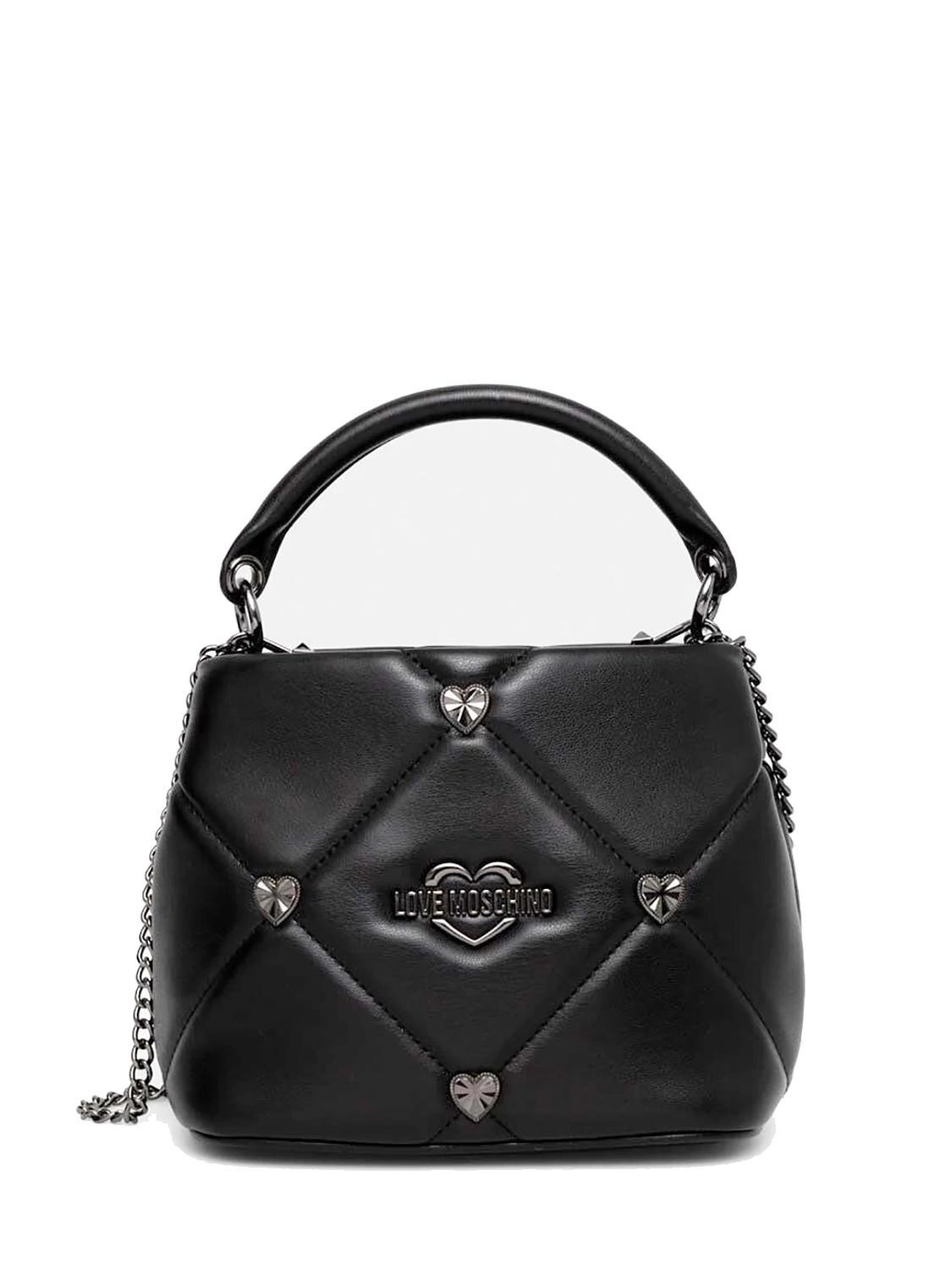 Love Moschino Gold Heart Mini-Handtasche Mit Schultergurt Schwarz 