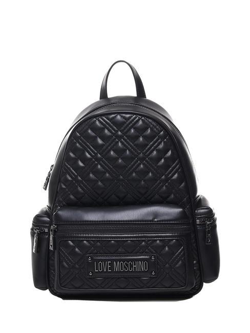 LOVE MOSCHINO QUILTED Rucksack mit Seitentaschen Schwarz - Damentaschen