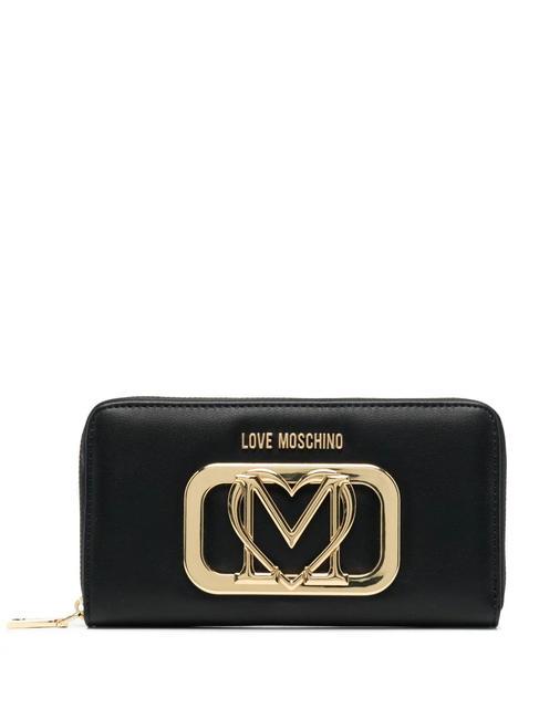 LOVE MOSCHINO GOLD Portemonnaie mit umlaufendem Reißverschluss Schwarz - Brieftaschen Damen