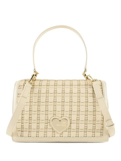 LOVE MOSCHINO HEART LOGO Handtasche, mit Schultergurt Elfenbein - Damentaschen