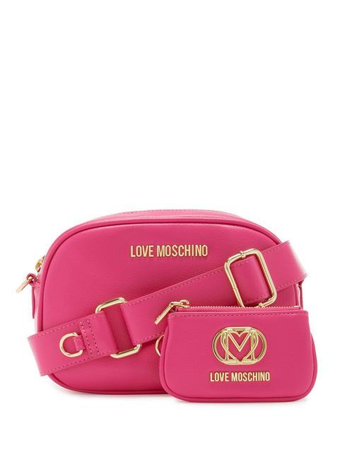 LOVE MOSCHINO METALLIC LOGO Kameratasche mit Tasche Fuchsie - Damentaschen